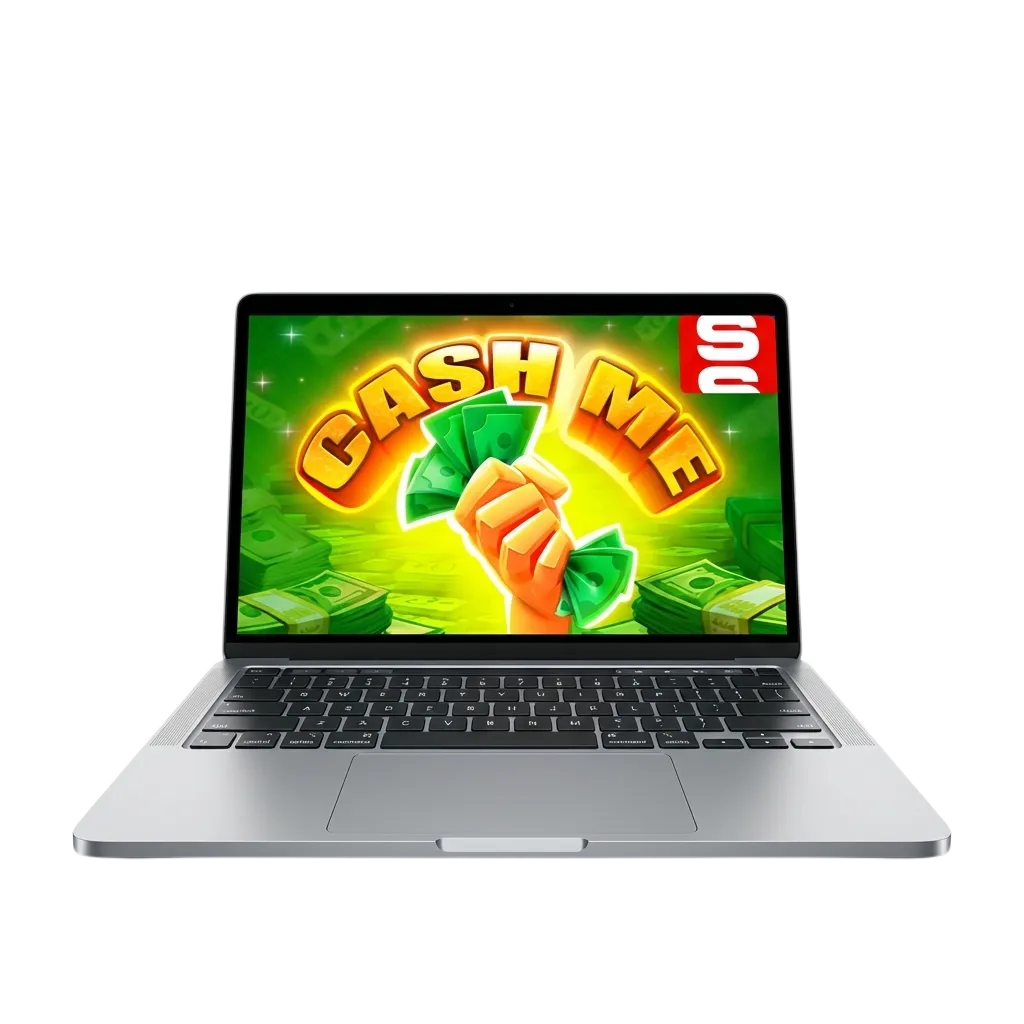 Banner de casino online chileno que promociona el slot Cash Me If You Can con bono de bienvenida y tiradas gratis