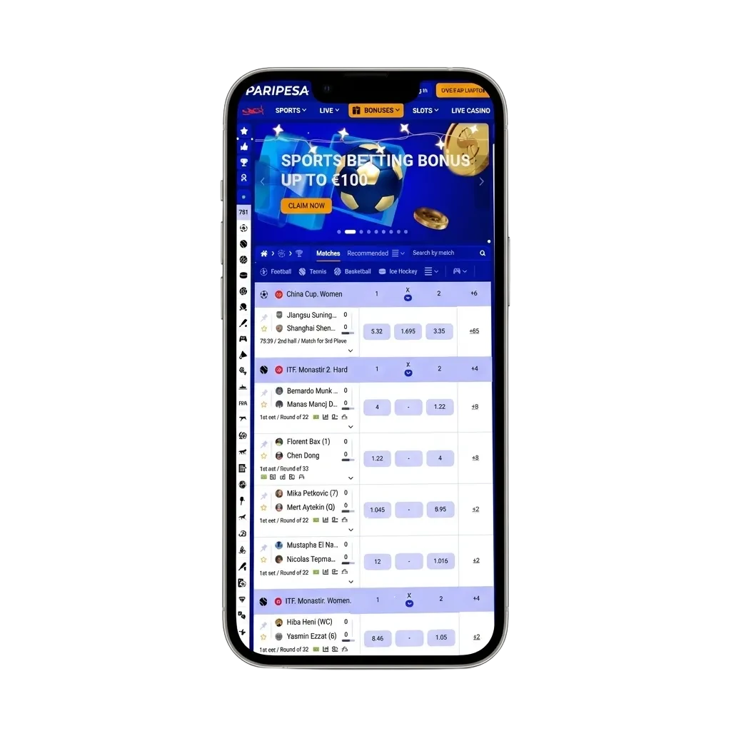 App Paripesa iOS para apuestas deportivas y casino en Chile con bonos de bienvenida