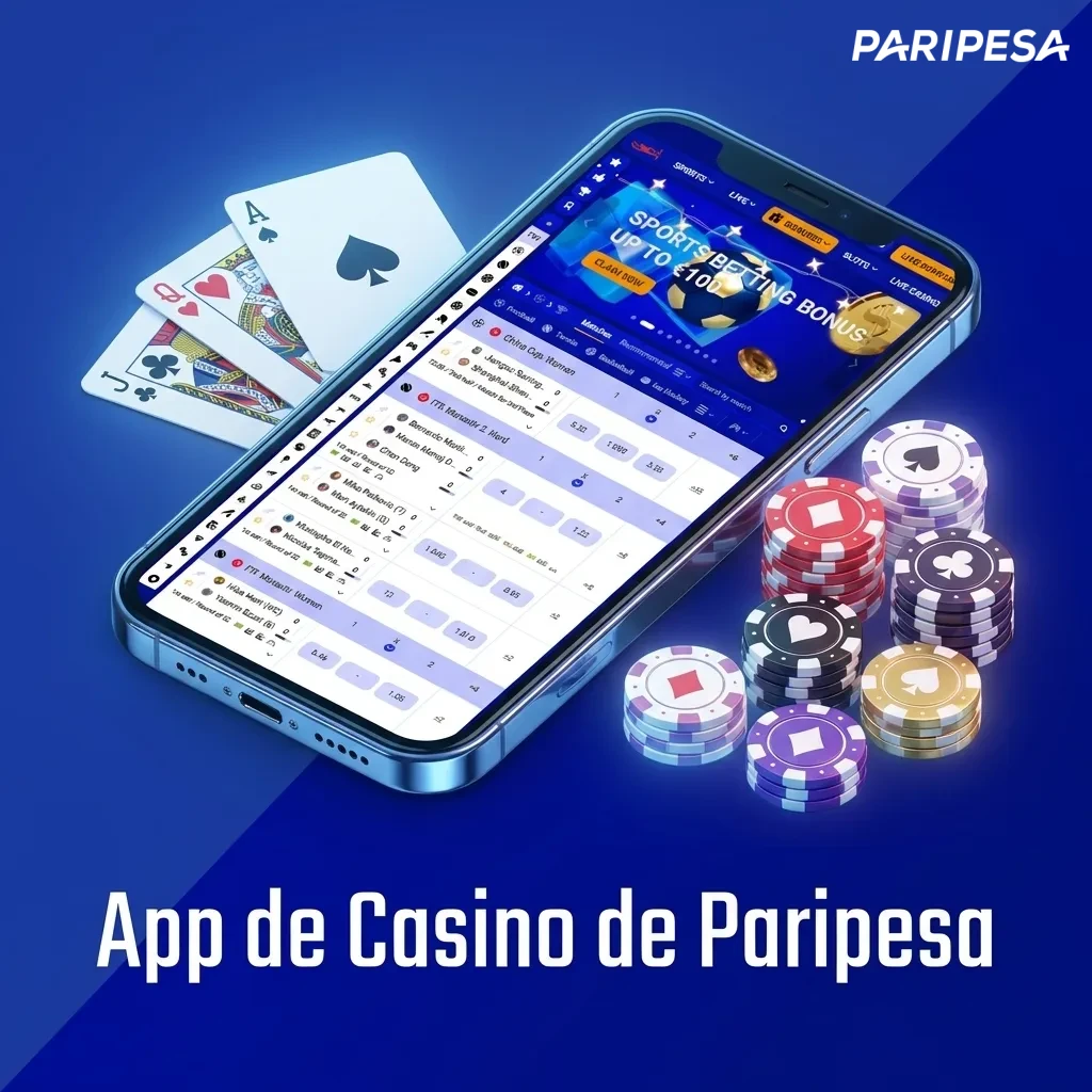 Interfaz de la app de casino Paripesa mostrando tragamonedas, juegos de mesa y opciones de casino en vivo con crupieres