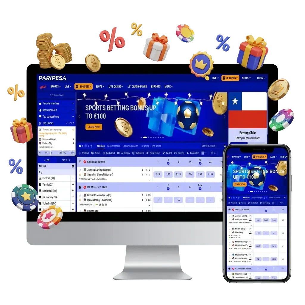 Plataforma Paripesa Chile para apuestas en e-sports como CS2, Dota 2 y LoL, con bonos de bienvenida.