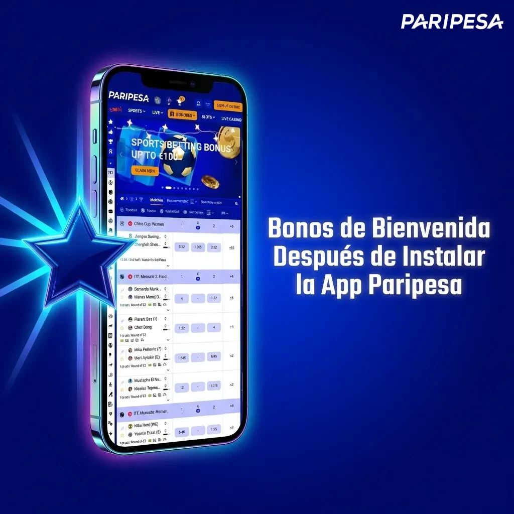 Paripesa mobile app welcome bonuses screen showing sports and casino deposit bonus offers in Chilean pesos