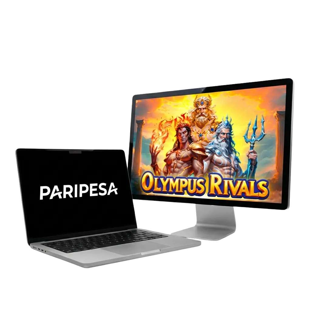Olympus Rivals slot game interface on Paripesa Chile platform showing Greek mythology themed reels and bonus features