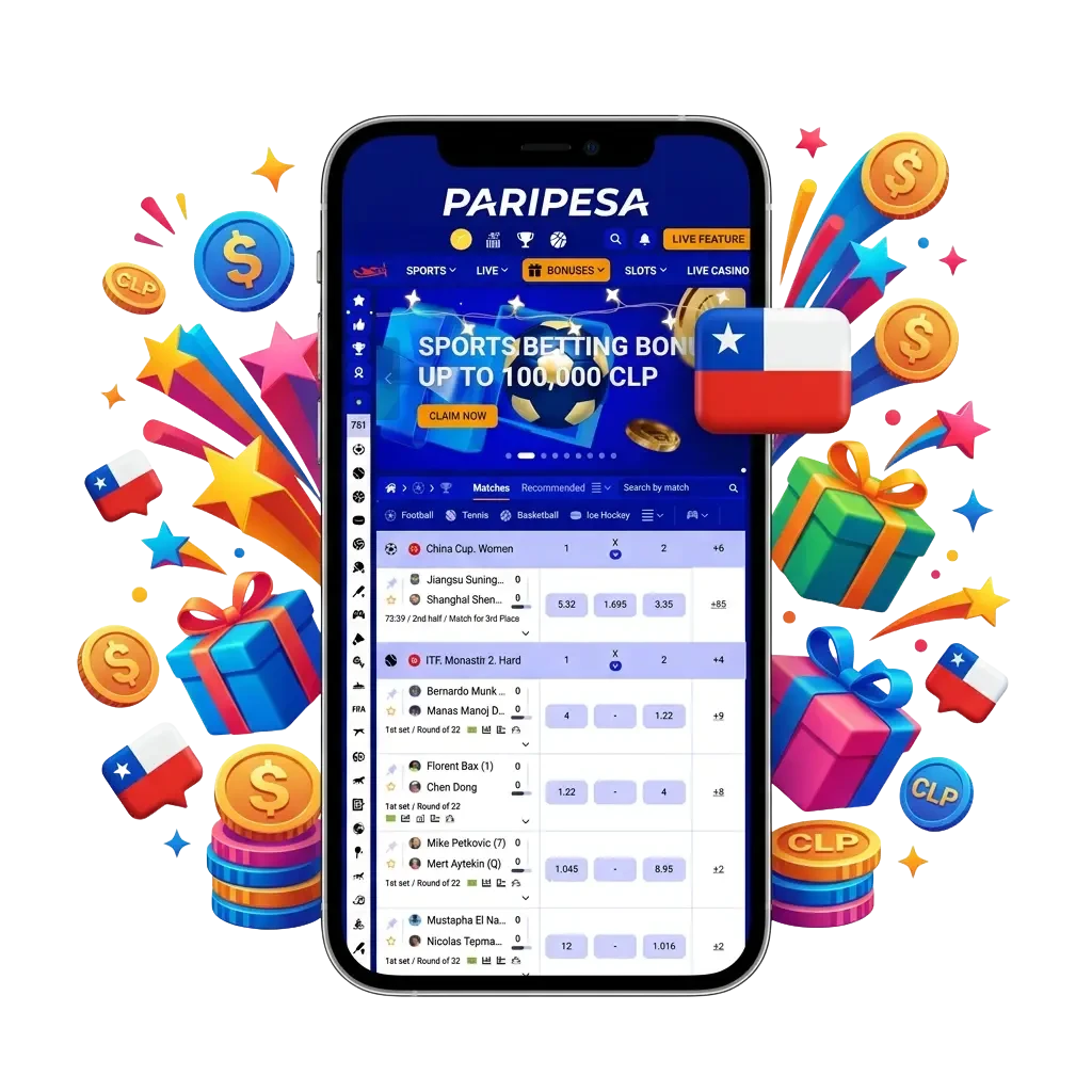 App Paripesa (Android/iOS) en Chile: descarga gratuita para apuestas deportivas, casino y bonos de bienvenida.