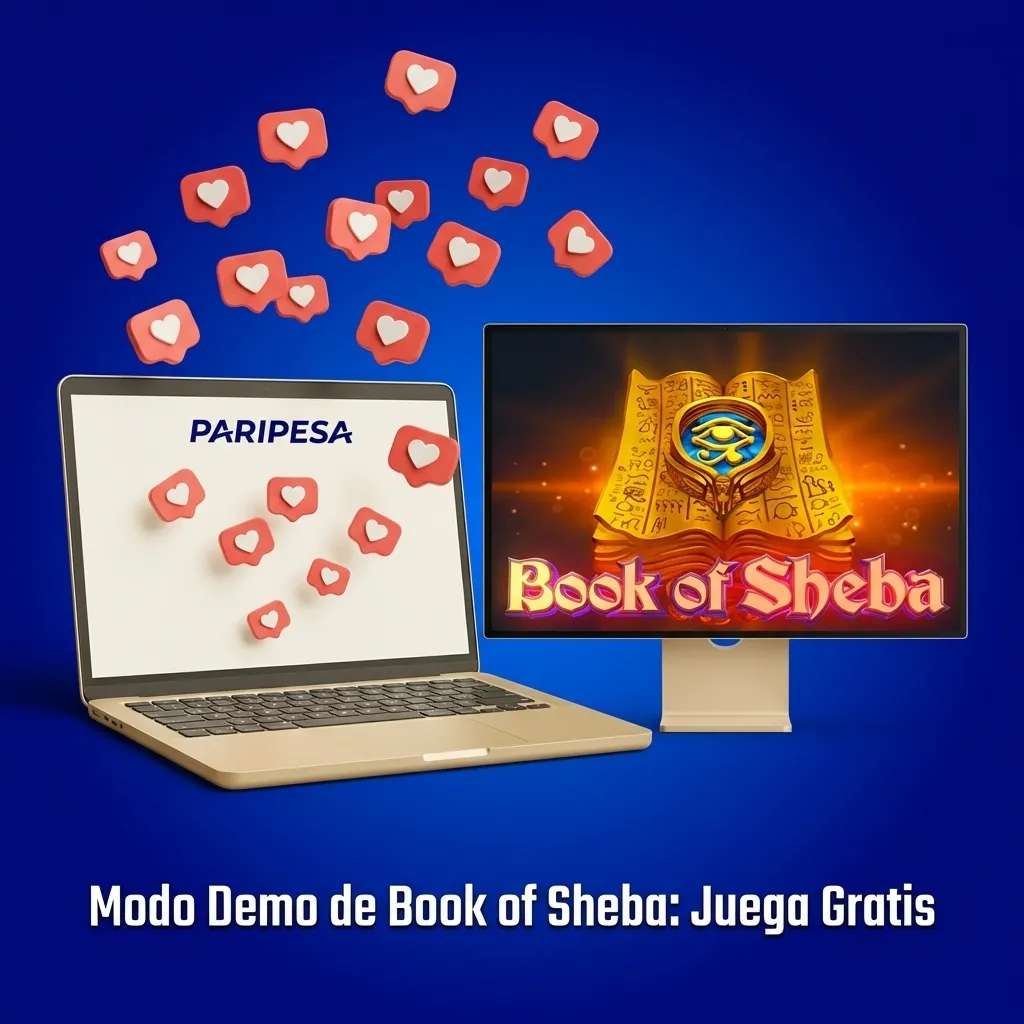 Jugador probando Book of Sheba en modo demo con créditos virtuales en la plataforma Paripesa