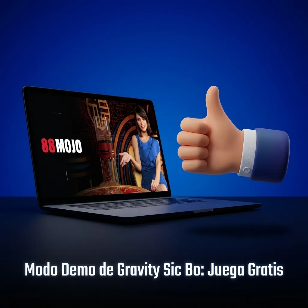 Pantalla del modo demo de Gravity Sic Bo mostrando dados virtuales y opciones de apuesta con créditos gratuitos